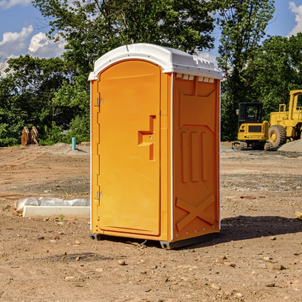 how often are the portable restrooms cleaned and serviced during a rental period in Blakeslee OH